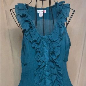 Body central 60% rayon 40% polyester.